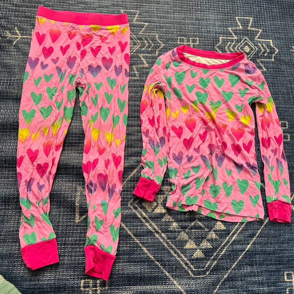 Littles sleepies long sleeve pajamas 3t hearts valentines